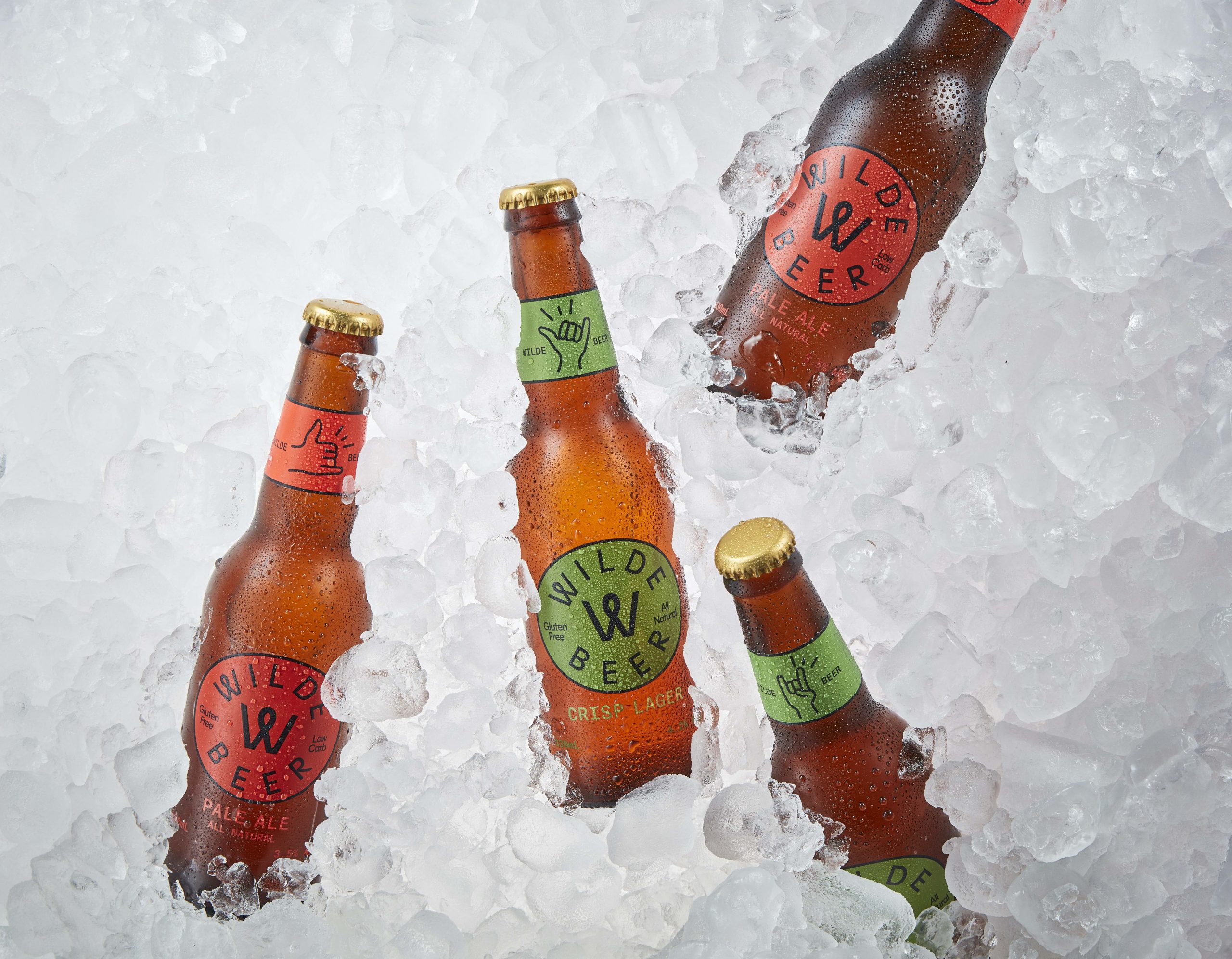 Picture of gluten free beers in an ice filled esky