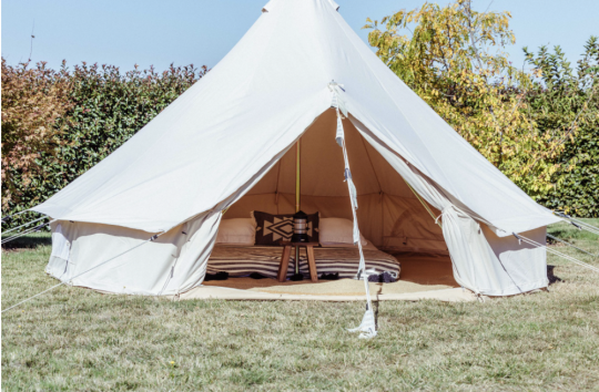 Picture of a 'glamping' tent in a field on Great Ocean Road in Torquay