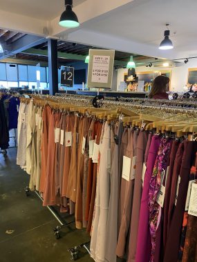 The lululemon outlet in Melbourne with a full rack of yoga pants and leggings on sale