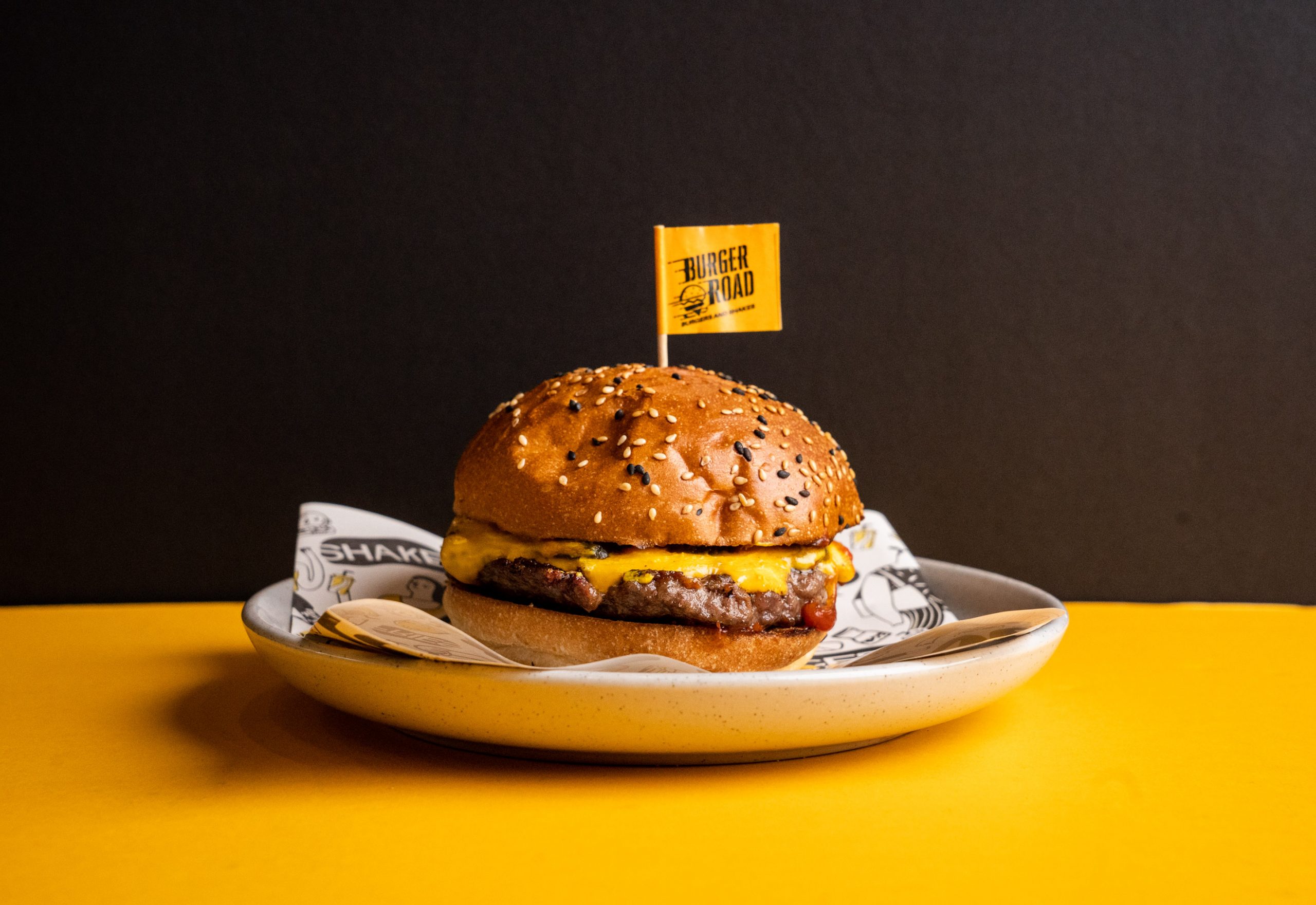 Picture of a burger from Burger Road, home of the best vegan burgers in Melbourne