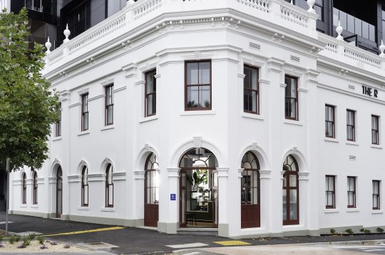 Exterior of R Hotel Geelong accommodation, built in 1850 and restored in 2017.