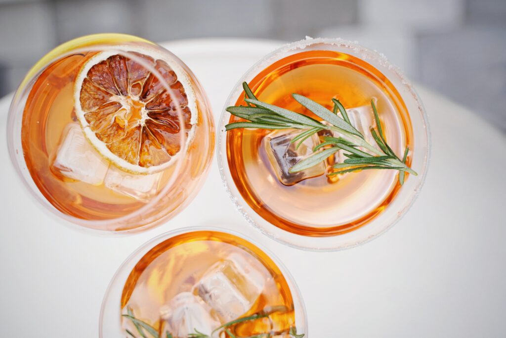 Picture of three orange cocktails included in the Christmas gift guide