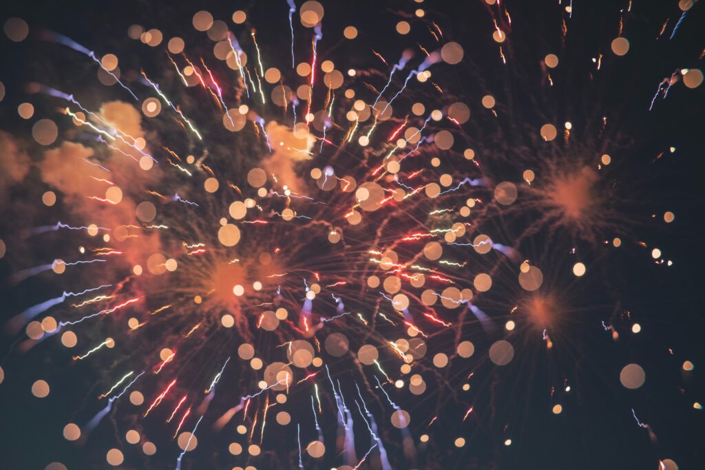 Picture of fireworks celebrating New Years Eve in Melbourne