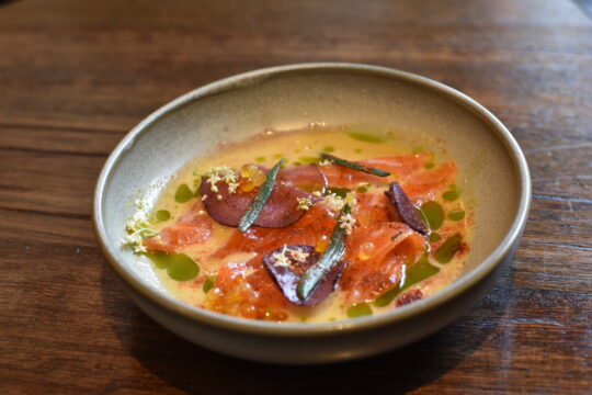 Picture of a Tiradito de trucha (Ocean Trout ceviche) from Asado Melbourne