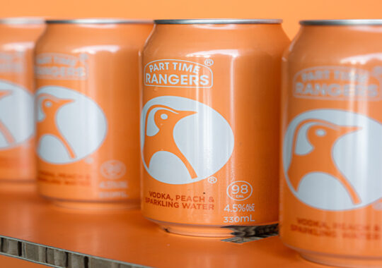 Picture of the Peach Penguin seltzer from Part Time Rangers