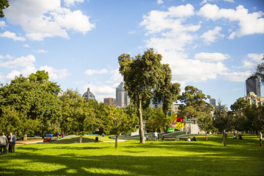 Carlton Gardens on the north-eastern edge of the Melbourne CBD