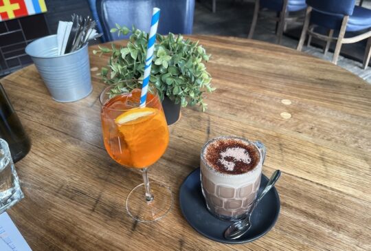 Picture of two cocktails on The Boatbuilders Yard restaurant table