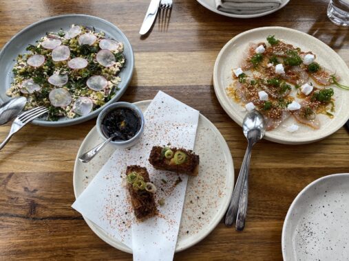 Picture of three small plates at Taxi Kitchen Melbourne