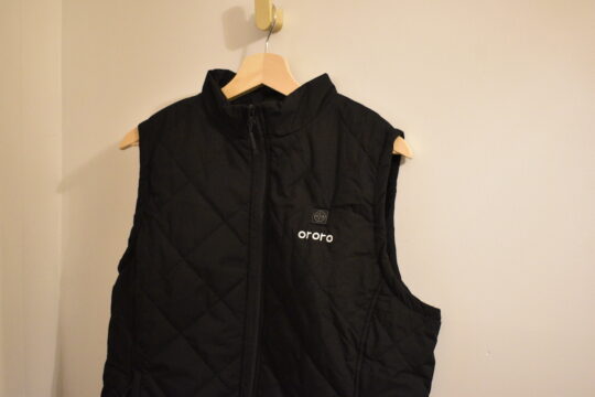 ORORO heated apparel vest in black with battery pack