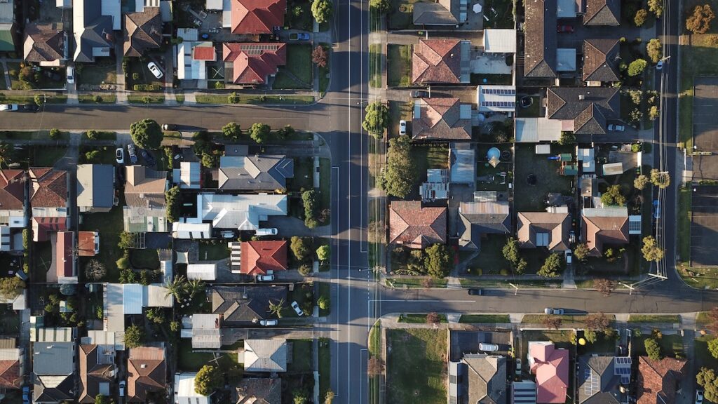 Picture of the Melbourne suburbs from a birds eye view showing Melbourne property