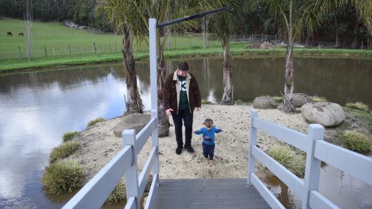 Oasis Berry Farm in Yarra Valley bridge and island on water