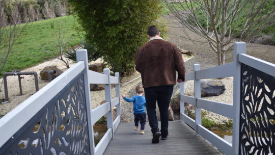 Oasis Berry Farm in Yarra Valley bridge and island on water