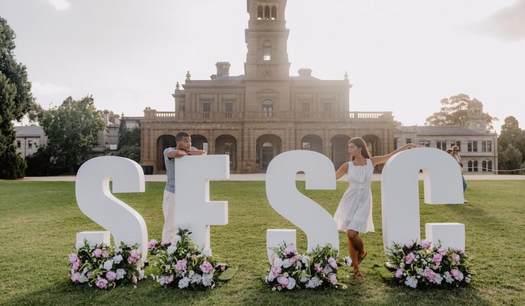 Entrance to the So Frenchy, So Chic festival at Werribee Mansion in Melbourne