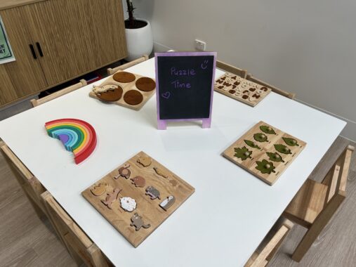 Puzzle table at Eden Play Mill Park